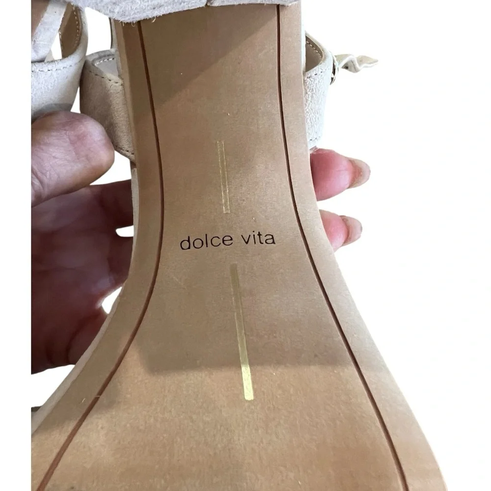 Dolce Vita Pacie Heels Camel Suede Bow Platform Sandals Size 8 $150 Retail